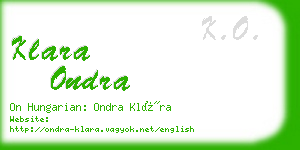 klara ondra business card